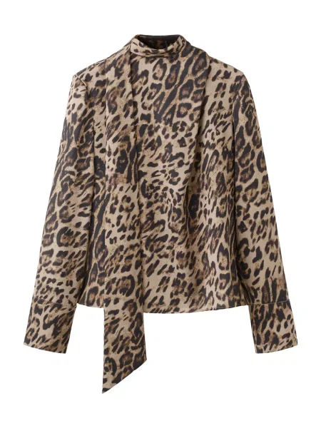 MANGO Bluză MILA nisipiu / maro închis negru