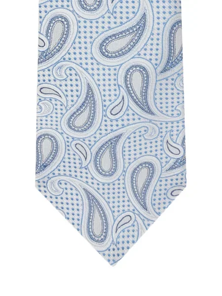 Cravată Etro cu buline din jacard alb