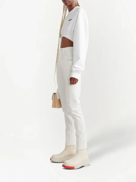 Pantaloni Off-white alb
