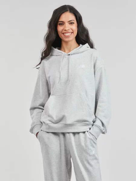 Mikina New Balance French Terry Small Logo Hoodie ash heather šedá
