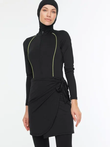 Costum de baie Trendyol cu dungi negru