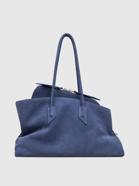 Замшева сумка-тоут La Passeggiata The Attico синя