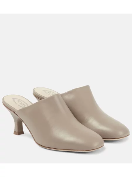 Usnjene mules Tod's siva