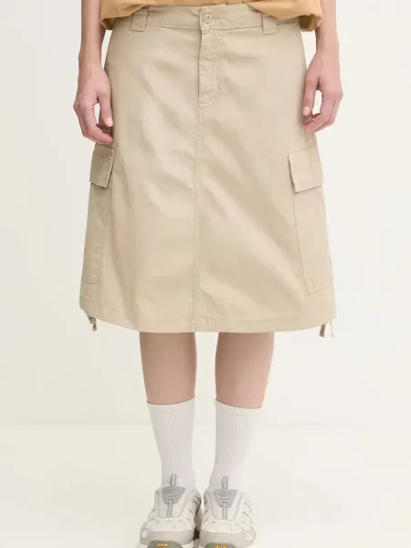 Carhartt WIP fustă din W Kingston mini drept bej