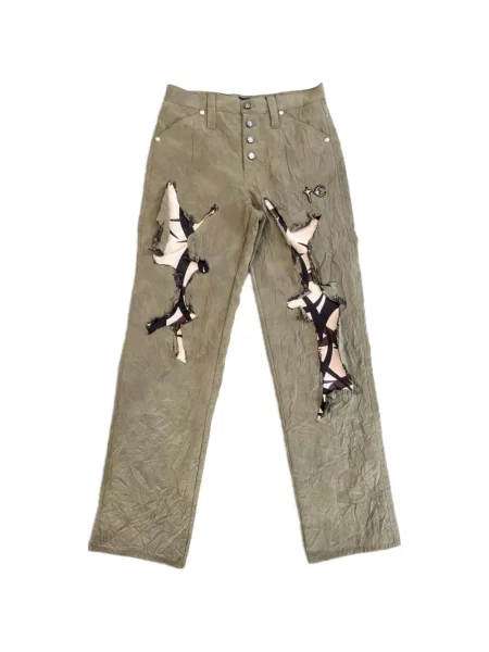 Pantaloni Thug Club zdrențuiți verde