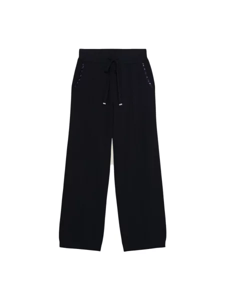 Dzianinowe spodnie Oltre niebieskie