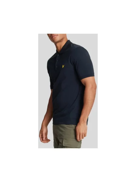 Koszulka polo Lyle & Scott z krótkim rękawem niebieska