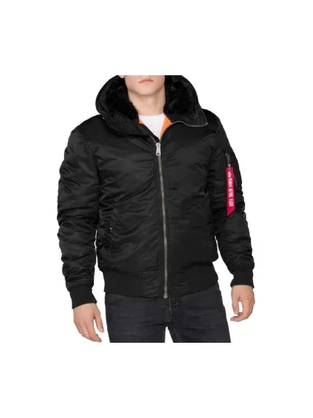 Bunda Alpha Industries Hooded Bomber black černá