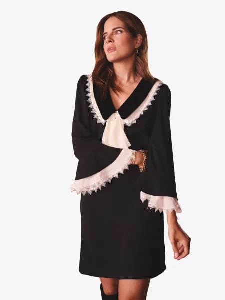 Love & roses Rochie negru alb