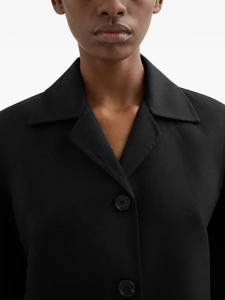 Palton Jil Sander din țesătură twill negru