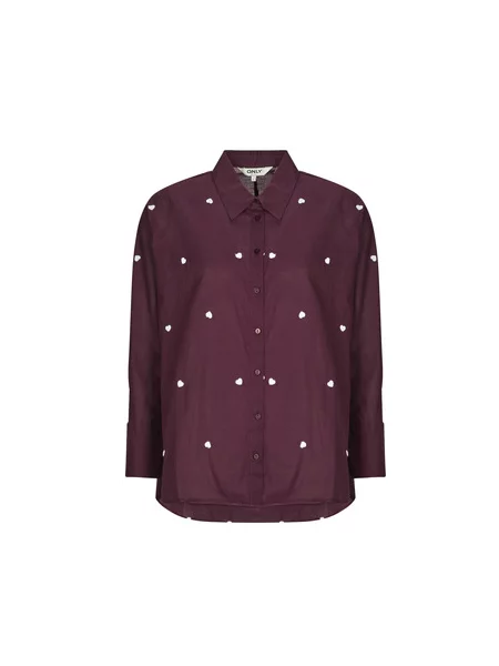 ONLY Bluza ONLNEW LINA GRACE vinsko rdeča / bela bordo
