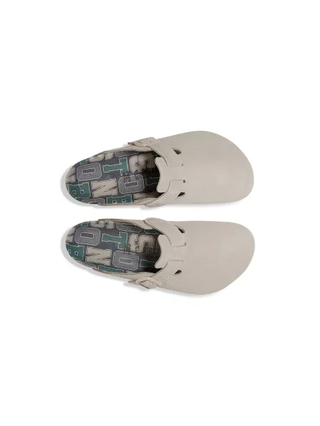 Birkenstock Boston BS Suede Leather Regular Fit Grey Unisex Sandały Birkenstock Size: szary
