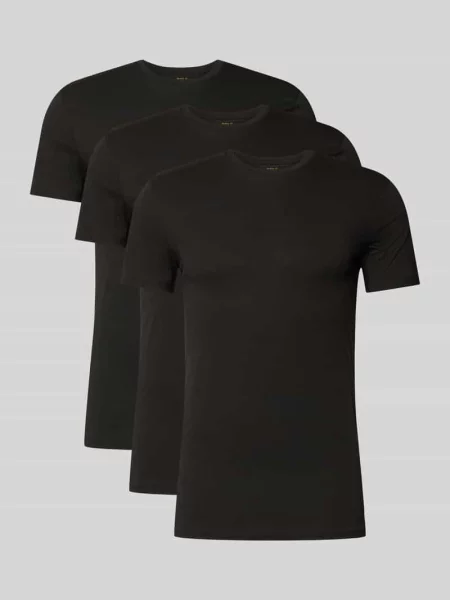 T-shirt z wyhaftowanym logo w zestawie 3 szt. Polo Ralph Lauren czarna