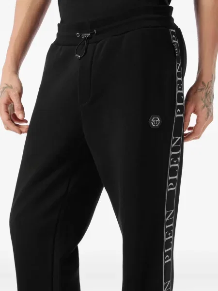 Pantaloni Philipp Plein din fleece negru