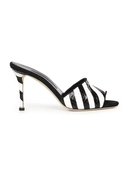 Klapki mules Manolo Blahnik skórzane