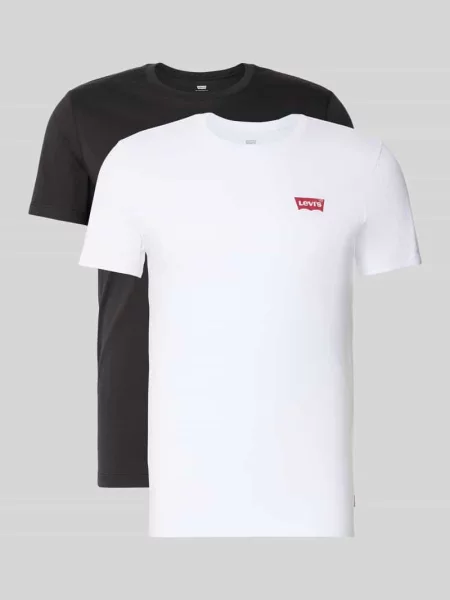 T-shirt z nadrukiem z logo w zestawie 2 szt. Levi's czarna