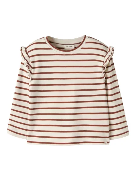 Lil'Atelier Tricou NMFLIMIA MIA maro / murdar alb