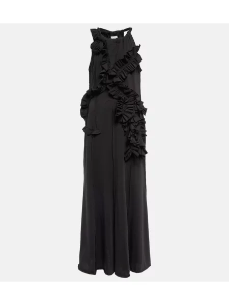 Maksi sukienka maxi Dries Van Noten z dżerseju garniturowa czarna