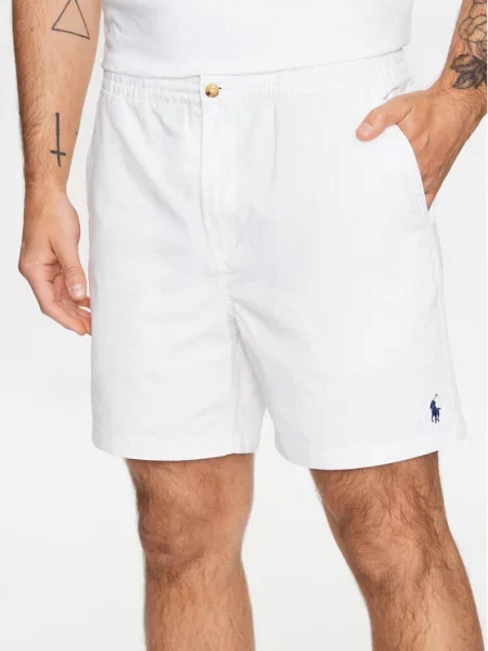 Σορτς υφασμάτινο Polo Ralph Lauren λευκό