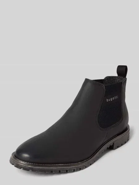 Buty ze skóry z elastycznymi wstawkami model ‘Kosta’ Bugatti czarne