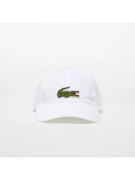Шапка с козирка Lacoste с апликация бяло