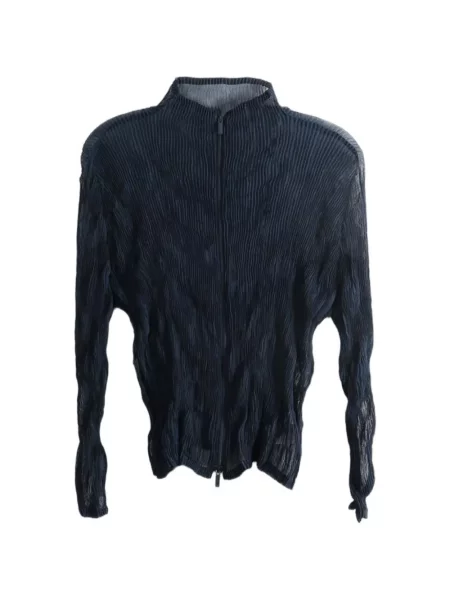 Cardigan Issey Miyake din șifon albastru