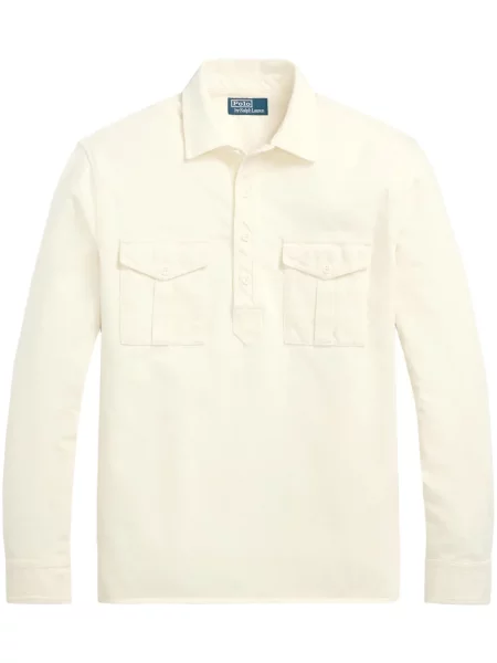 Polo majica Polo Ralph Lauren s printom keper niski struk smeđa