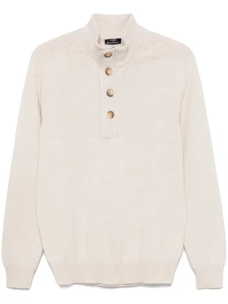 Вълнен пуловер Barba бяло