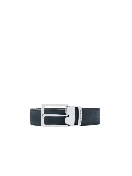 Pasek Emporio Armani skórzany niebieski