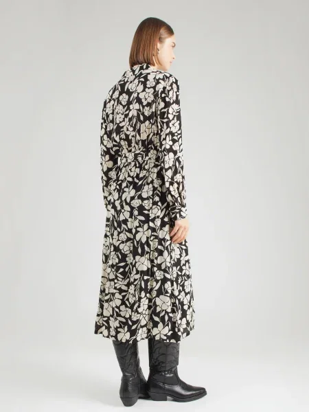 UNITED COLORS OF BENETTON Rochie tip bluză ecru negru
