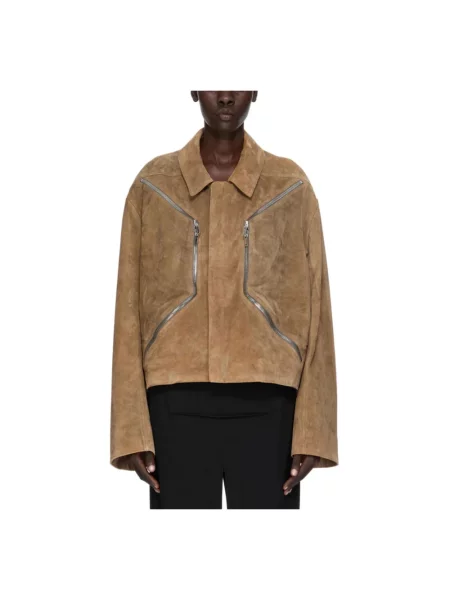 Kurtka skórzana Rick Owens brązowa