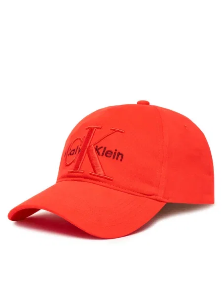 Шапка с козирка Calvin Klein Large Monologo червен