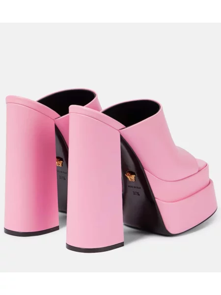 Sandale Versace din piele cu platformă roz
