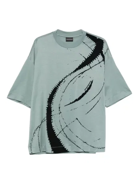 Grafic tricou Emporio Armani cu imagine verde
