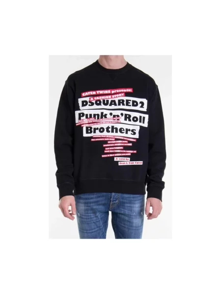 Bluza Dsquared2 z nadrukiem w miejskim stylu czarna