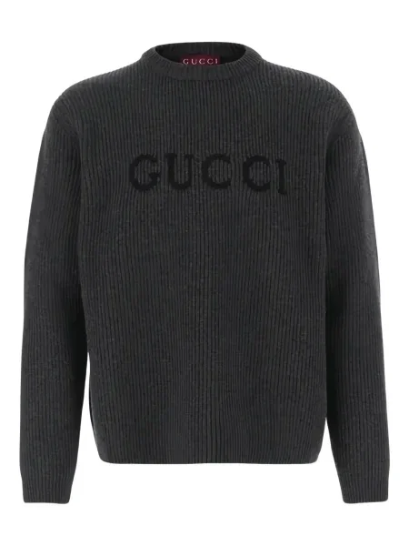 Pulover Gucci cu broderie gri