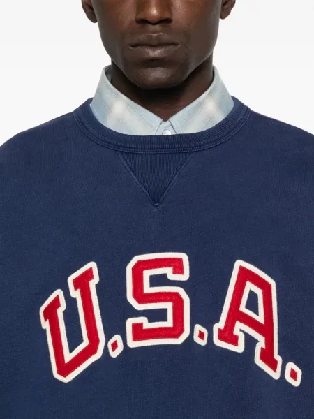 Hanorac Polo Ralph Lauren din piele cu broderie verde