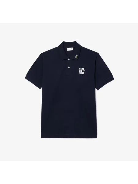 Lacoste Polo Classic Fit Z Bawełny Organicznej granatowy