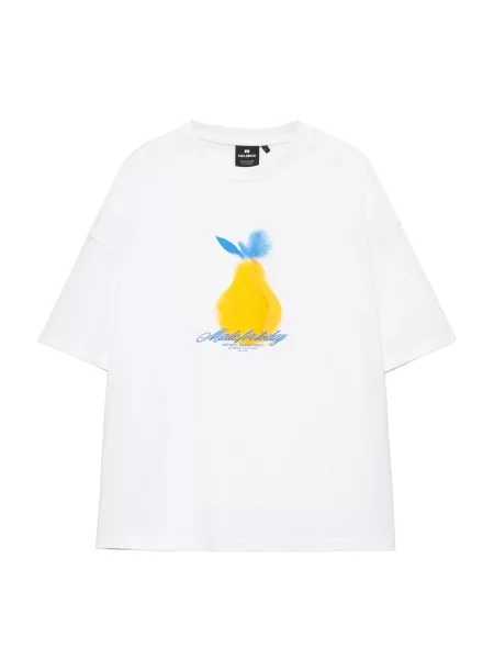 Pull&Bear Tricou YELLOW LEMON albastru / galben alb