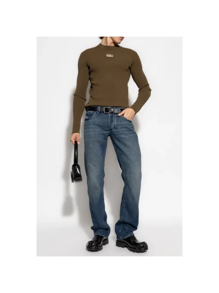 Lniany sweter Diesel zielony