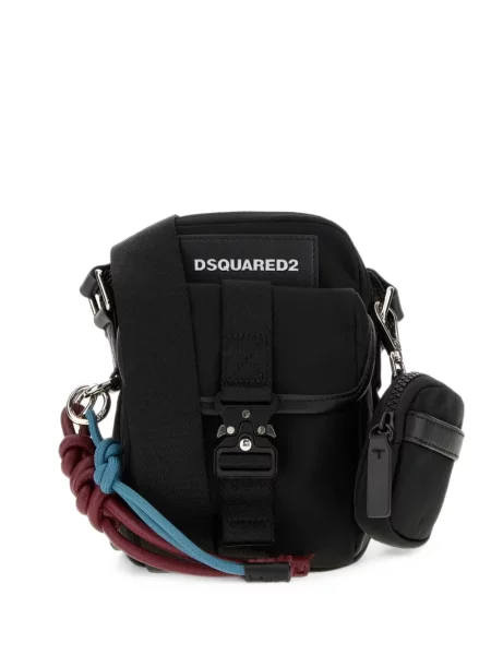 Geantă crossbody Dsquared2 cu cataramă cu autograf negru