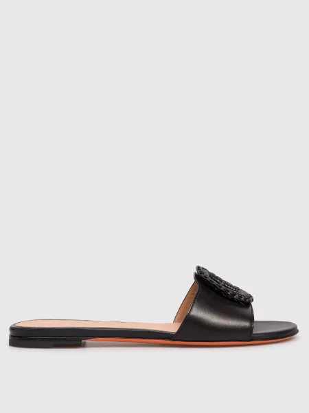 Шкіряні шльопанці Santoni чорні