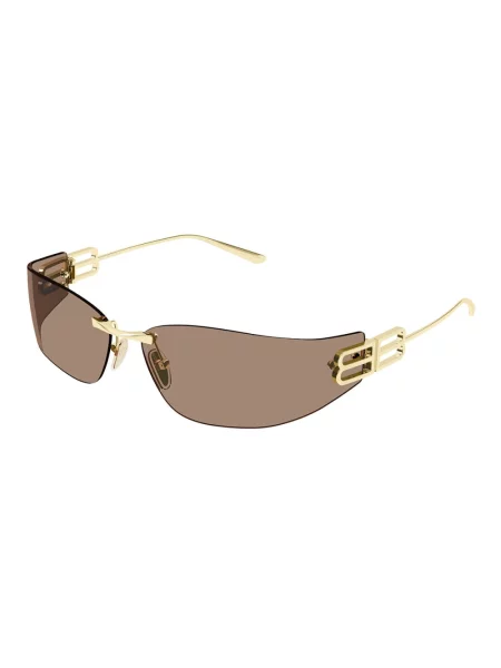 Lniane okulary przeciwsłoneczne Balenciaga żółte