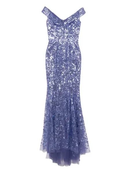 Rochie fără mâneci Saiid Kobeisy cu paiete fără mâneci de costum violet