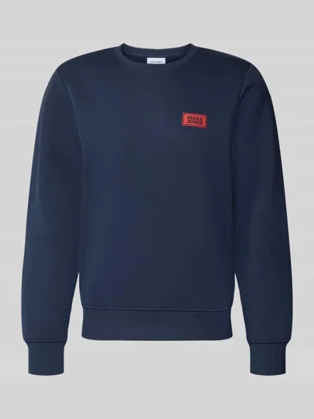 Bluza z nadruk z logo model RUSH' Jack & Jones granatowa