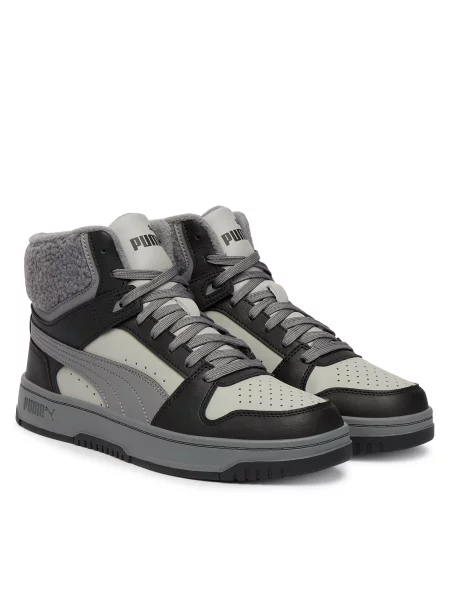 Puma Superge Rebound Slam Mid Cozy Jr 02 Siva črna