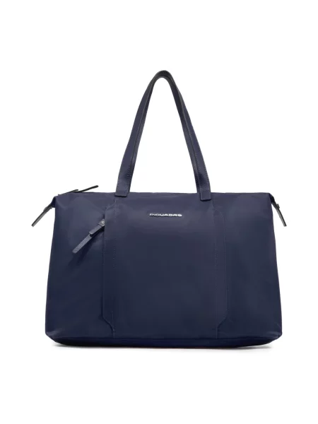 Torebka skórzana Piquadro skórzana niebieska