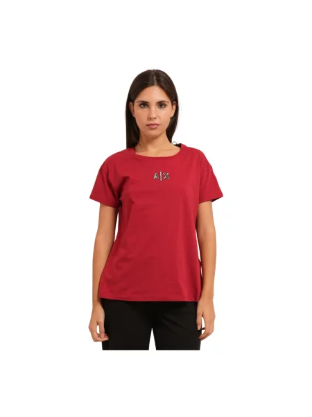 Koszulka Armani Exchange z logo czerwona