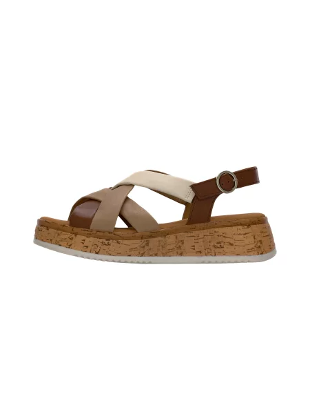GABOR Sandale coniac / brocart / cappuccino maro