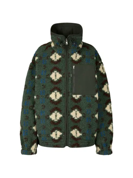 Reversibil geacă Tomboy cu imprimeu geometric verde